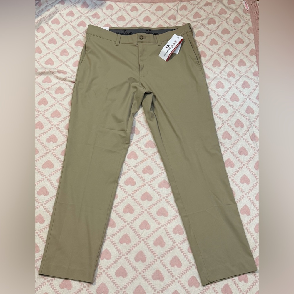 Grand Slam Men’s Golf Slacks In Khaki